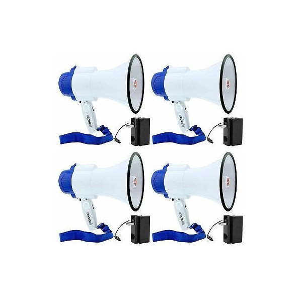 5 Core 4PCS Megaphone Bullhorn Cheer Horn Mic Recording Siren Blow Horn Rechargeable battery 8R